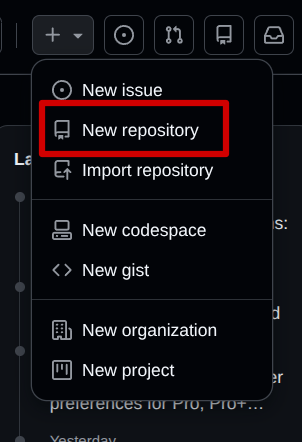 Select New Repository Button
