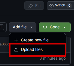 Upload files option